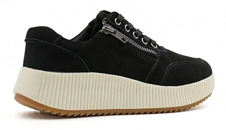 Кроссовки ортопедические женские Ортомода 88125-В-701 черные из велюра с молнией фото 2