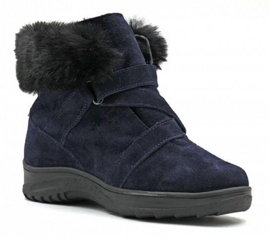 Ботинки ортопедические женские зимние Ортомода 82411-С-907 ЛС синие увеличенной полноты велюр фото 1
